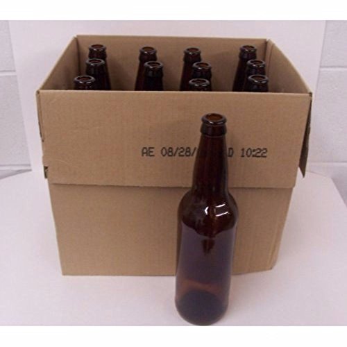 Home Brew Ohio 22oz Crown Cap Amber Longneck Bottles, Case of 12