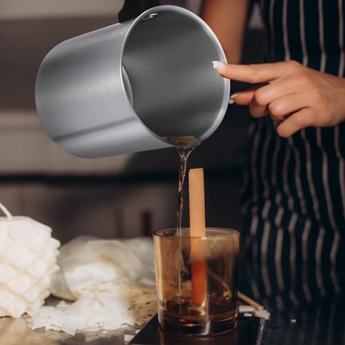 Ziliny 6 Pcs Candle Making Pouring Pot Wax Pouring Pitcher with Dripless Spout and Heat Resisting Handle Aluminum Wax Melter for Christmas DIY Candle Making Kits Gift (0.7 L) - size: 0.7 L