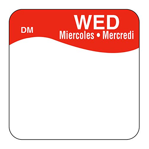 DayMark Safety Systems I132152 Day of The Week 3/4" Square Dissolvable Labels, Monday-Sunday, Label Dispenser Included (7,000 Labels) - size: Monday-Sunday