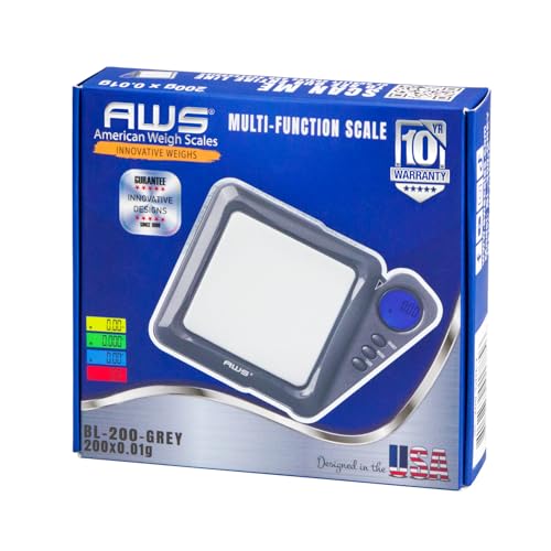American Weigh Scales 200g x 0.01g Digital Pocket Gram Scale-Blade Series | Precision Mini Scale 0.01g Accuracy, Pocket Scale for Kitchen, Gold, Gems & Coin Scale, Smart Digital & Compact Scale - color: Gray, size: 200g x 0.01g