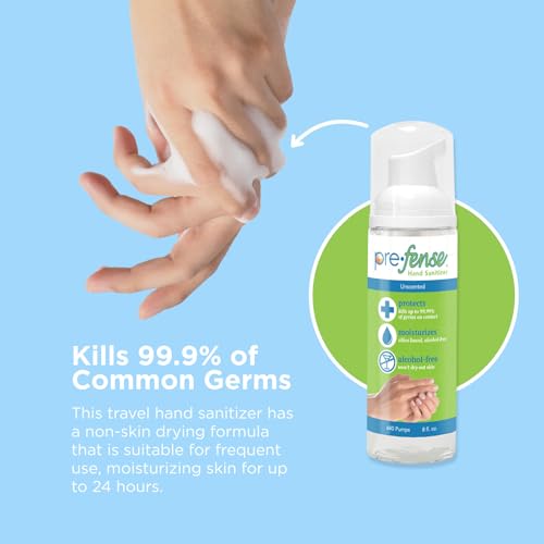 Foam Hand Sanitizer - Kills 99.9% of Common Germs - Alcohol-Free - Moisturizing, Non-Skin Drying, Water-Based Formula - Made in USA - Unscented - Everyday Size - 8 oz - 3 Pack - size: 8 Fl Oz (Pack of 3)