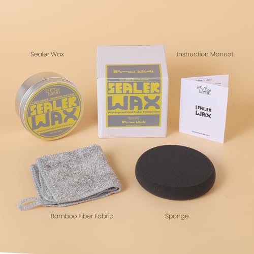BOOWAN NICOLE Paste Sealer Wax with Carnauba and Beeswax - Clear - Perfect for Wood Stone Concrete Jesmonite, Food-Grade Waterproof - color: White