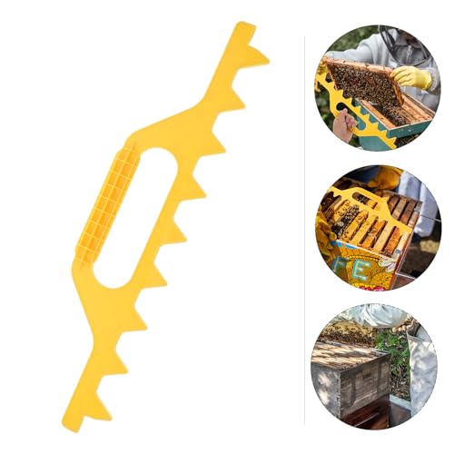 Plastic Beehive Frame Spacer and Beekeeping Spacing Tool for Hive Management, Yellow 8-Frame Holder for Beekeepers and Apiary Use