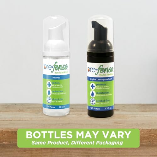 Travel Foam Hand Sanitizer - Kills 99.9% of Common Germs - Alcohol-Free - Moisturizing, Non-Skin Drying, Water-Based Formula - Made in USA - Unscented - Travel Size - 1.5 oz - 6 Pack - size: 1.5 Fl Oz (Pack of 6)