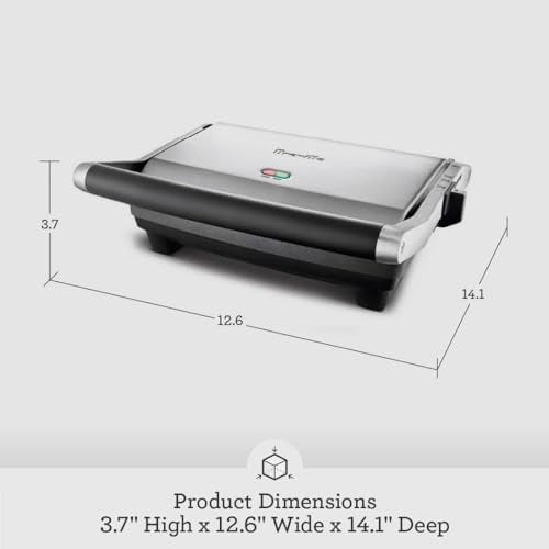 Breville BSG520XL Panini Duo Nonstick Sandwich Maker Press, 2 Slice, Brushed Stainless Steel