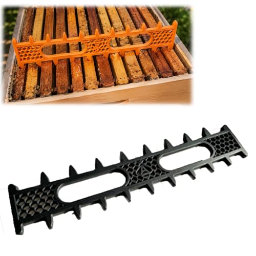 10/9 Frame Bee Hive Spacer Tool for Langstroth Beehives, Beekeeping Frame Spacing Tool for 10 Frame & 9 Frame Honey Supers, Hive Frame Alignment Guide (Black) - color: Black