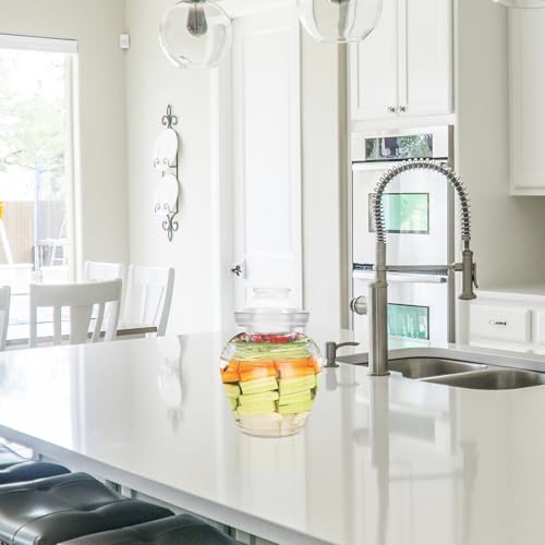 Sealed Glass Pickle Jar Large Capacity 3-jin Food Storage Canister Thickened Water-tight Fermentation Crock for Household Kimchi and Sauerkraut Preservation