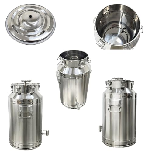 INTBUYING 16 Gal Wine Fermentation Tank 304 Stainless Steel Beer Brewing Fermentation Tanks with Exhaust Pipe Sealing Lock Fastener for Beer Wine Yogurt Milk Juice - size: 16gal