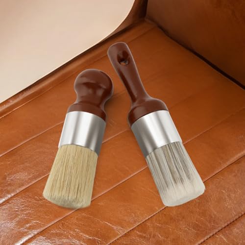2 Pcs Salve Brush for Furniture,Leather & Wood Furniture Salve Brush Wa-x Brushing Tool with Comfortable Handle & Soft Bristles for Furniture Car Seats Jackets Shoes Cleaning Maintenance