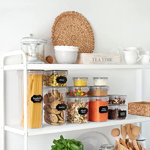 24pcs Airtight Containers, Clear Stackable Dry Food Storage | clear airtight containers with tight lids keep dry food fresh. Safe plastic, stackable for pantry kitchen storage - size: 24 pcs(42L)
