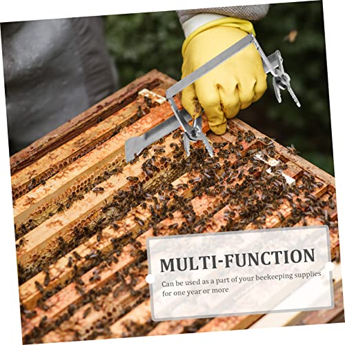 LIOOBO Beehive Frame Holder Lifter Metal Tool for Beekeeping Supplies Easy Honeycomb Frame Removal Convenient Hive Maintenance Equipment