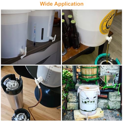 Fermentaion Bucket Spigot 5 Gallon Bucket Spigot, 4 Pack Plastic Bottling Bucket Fermenting Bucket Spigot for 5 Gallon Homebrew Wine Making Beer Fermenting Bucket Fermenter - size: 4 Pack
