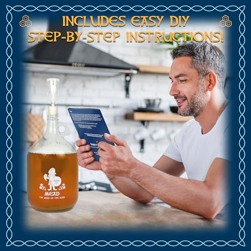 Jigger N' Dash Mead Making Kit - Reusable Do-It-Yourself Honey Mead Making Kit - Mead Kit Complete - All the Mead Supplies You Need Makes 1 Gallon of Mead – Mead Brewing Kit Home Brewing Starter Sets