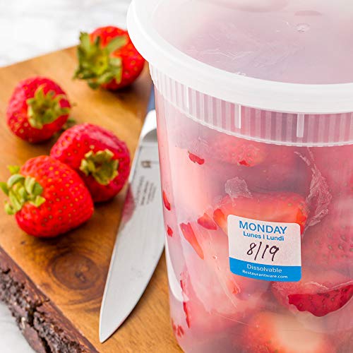 Restaurantware RW Smart 1 Inch x 1 Inch Food Rotation Labels 500 Dissolvable Food Safety Labels - Premium Trilingual Blue Paper Day Of The Week Labels For Food Storage Or Prep Monday - style: Monday