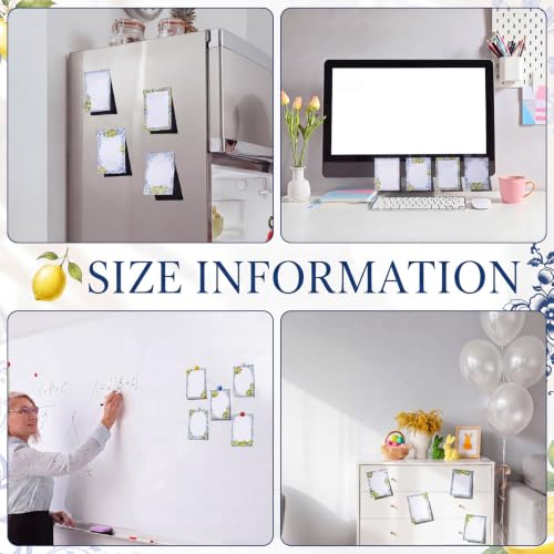 Chiisong 12 Pads Capri Lemon Sticky Notes 3 x 4 Inches Blue Tiles Yellow Adhesive Memo Pads Reminder Decor Mediterranean Amalfi Coast Notepads for Journal Office Summer Birthday Wedding Gifts - style: Capri Lemon