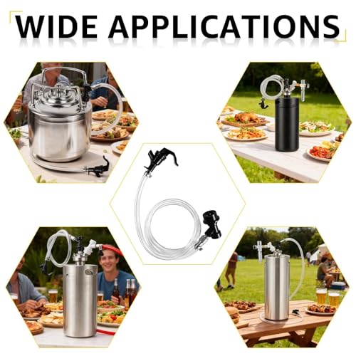 5 FT Ball Lock Beer Line Assembly - Food Grade PVC Corny Keg Beer Line with Picnic Tap Faucet Ball Lock Disconnect Liquid for for Corny Keg Ball Lock Keg Beer Dispenser Homebrew