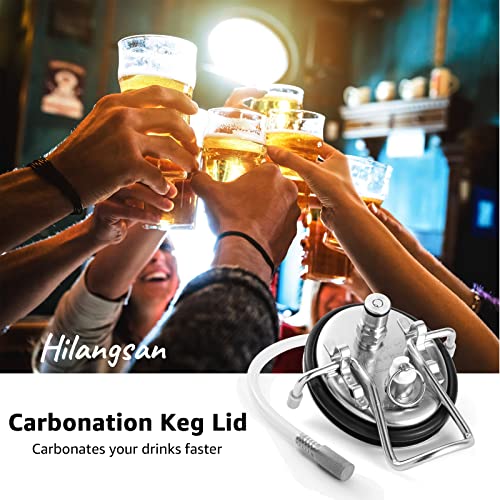 Carbonation Keg Lid 0.5 Micron Diffusion Stone Corny Keg Carbonation Lid Carbonator Keg Lid for Cornelius Keg Soda Beer Forced Carbonation
