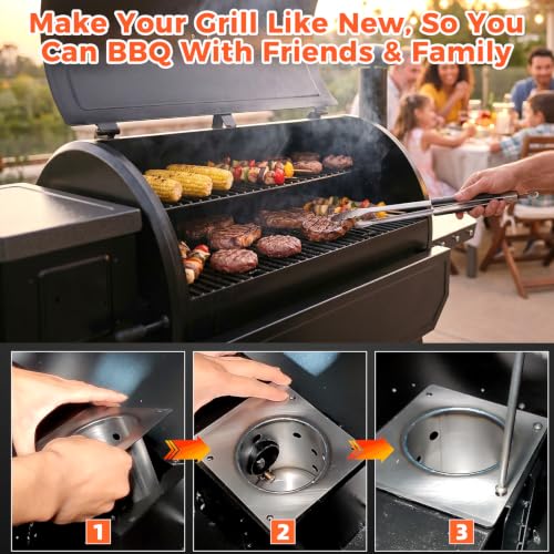QuliMetal Fire Burn Pot Replacement Parts for Pit Boss Pro 1150/1600 Pellet Grills, Pit Boss PB1150PS2, PB1150PS3, PB1600PS1 Grills, Upgraded FirePot Accessories with Screws - size: Fire Burn Pot for Pit Boss 1150