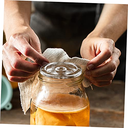 STOBAZA Glass Fermentation Weights for Wide Mouth Jars, 2 Pieces, 3.5 Inch Round, Clear