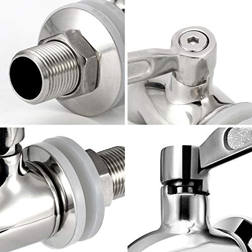 X-Chef 2 PCS Beverage Spigots Beverage Dispenser Spigot Replacement Stainless Steel Spigot for Glass Jar & Drink Dispenser - size: 2-Pack