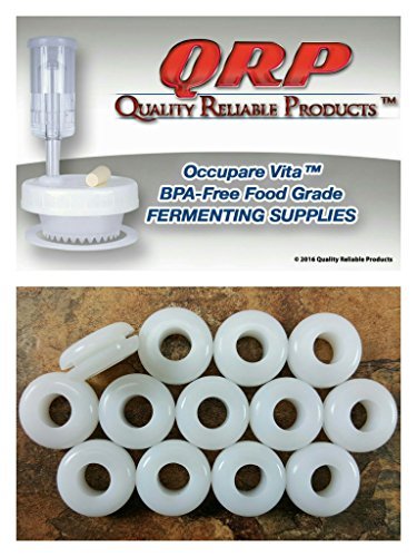 QRP Plastic Lid Airlock GROMMETS 1/16" Groove White Food Grade Silicone for fermenting in Mason Jars ~ Bulk Quantities Available (13)
