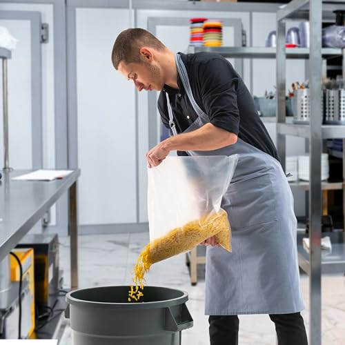 PRO&Family Commercial Round Trash Can, Ingredient Bin, Heavy-Duty Plastic, Anti-Static, Kitchen, Office, Outdoor Use (Gray, 20 Gallon) - color: Gray, size: 20 Gallon