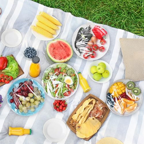 200 Pcs Fresh Keeping Bags, Reusable Elastic Food Storage Covers, Stretch Plastic Wrap Bowl Covers Preservation Bags, Elastic Storage Cover for Fruit Preservation and Food Storage