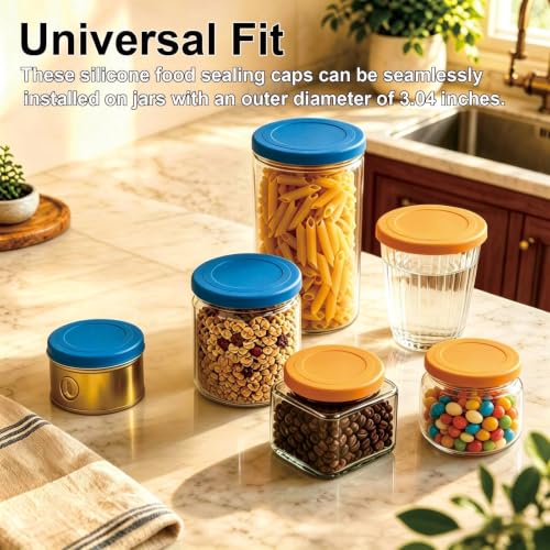 4 Pack Silicone Powder Cleanser Lids, Compatible with Bar Keepers Friend, Comet, Ajax Powder Cleanser 12oz & 21oz, Silicone Cover for Cleaning Powder Moisture Resistance, Reusable Silicone Lid
