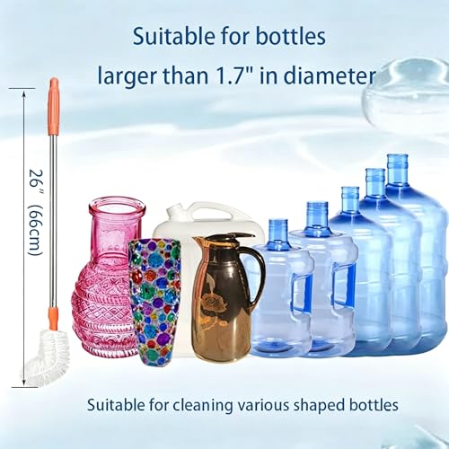 2-Pack Bucket Brush, Kettle Brush, Cleaning Extra Long Bottles, Gallon Jug Cleaner, Water Bottle Cleaner, Stainless Steel,Multi-Scenario