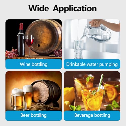 Portable Food Grade USB Electric Auto Siphon self priming Pump for bottling Home Brew Wine,Beer,Beverages and Kombucha,Rechargeable Wine Transfer Pump Kit with 6.5 Feet hose,No Mess Leak 2L/min
