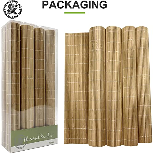 Set of 8 Pcs Bamboo Placemats Sushi Rolling Mat Japanese Style Natural Anti-Slip, Washable Heat-Resistant Table Mats for Dining Room and Kitchen(Brown) - color: Brown, size: Set of 8