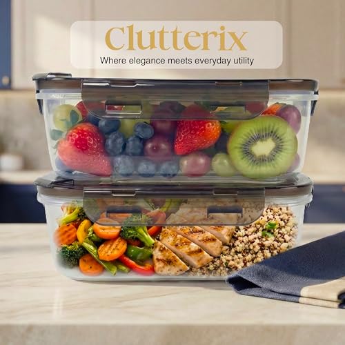 BPA-Free Plastic Airtight Food Storage Containers with Vented Lids, 2-Pack (5.9 Cups Each) for Meal Prep and Leftovers - size: Pack of 2 (5.9 Cup)