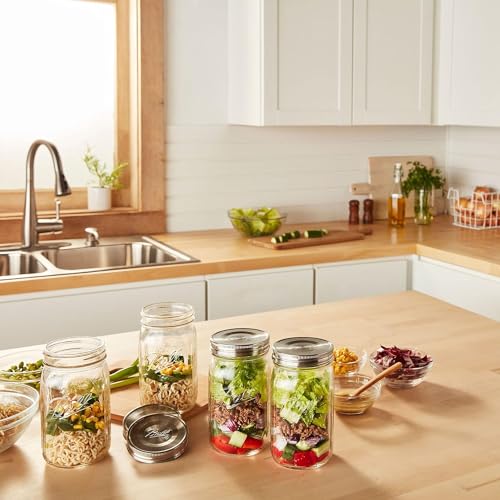 Ball Reusable Mason Jar Lids, Stainless Steel Storage Lids with Silicone Gaskets for an Airtight Seal, Wide Mouth, One Pack of 3, Silver