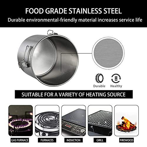 YUEWO 2 Pots Stainless Steel Still 5Gal/20Liters Water Alcohol Distiller Home Brew Kit Wine Making Supplies for DIY Brandy Whisky Vodka Distilled Water, Silver - size: 5 Gal 20 Litres