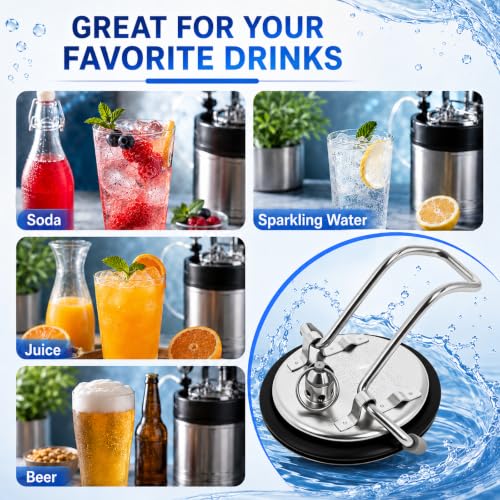 Corny Keg Lid Replacement with 304 Stainless Steel Pressure Relief Valve and O-Ring, Cornelius Keg Lid for Homebrew Beer, Soda Keg, Carbonation Keg
