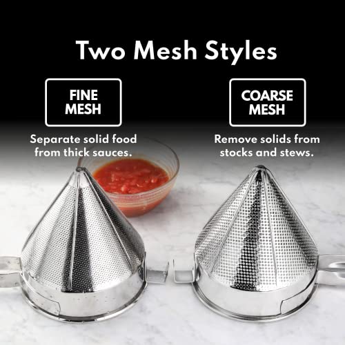 New Star Foodservice 34257 18/8 Stainless Steel China Cap Strainer, 8-Inch, Fine Mesh