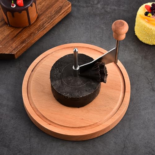 Cheese Curler Beech Wood-Stainless Steel - Best for Tete de Moine Curler and Chocolate Shavings and curls, Girolle Cheese Curler & shaver
