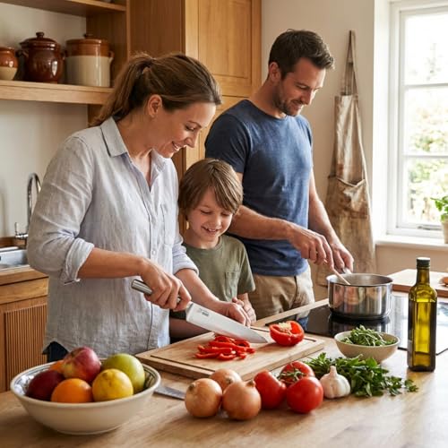 KOFERY 5-Piece Seamless Stainless Steel Knife Set (No Block Included) | Heavy Duty One Piece Design, Full Metal Handle, Professional Kitchen Knives, for Culinary Students, Rv Use, Easy Cleaning