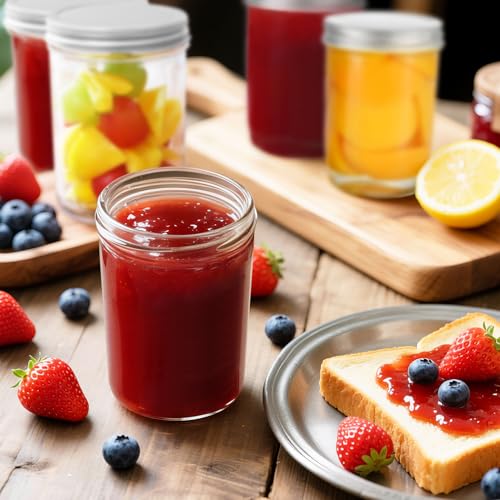 Showvigor 2 Pack Wide Mouth Mason Jars 16oz - Airtight Glass Canning Jars for Food Storage, Meal Prep, Overnight Oats, Pickling, Salad & Wedding Favors (Leak-Proof Lids)