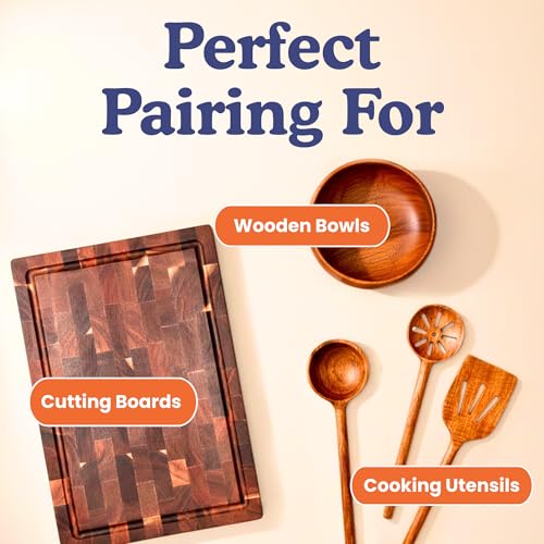 Non-Toxic Wood Wax, Mineral Oil Free, Made of Beeswax & Natural Oils, 7 oz | Petroleum-free. Food-safe. Restores wood. Protects from moisture & stains. Beeswax, flaxseed & lemon oil. For wood surfaces.