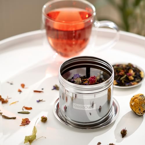 Stainless Steel Tea Infuser for Loose Leaf Tea, Large (2.95” Diameter x 2.85” Height) – Extra Fine Mesh Strainer with Chain Hook & Lid, Reusable Tea Steeper for Mugs, Cups & Teapots - size: Large
