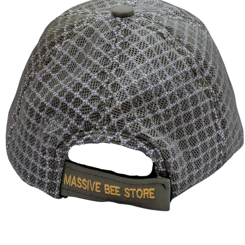 Three Layer Ventilated Beekeeping Veil in Round (3-Layer Hat, Olive Green P-Cap) - color: Olive green P-CAP
