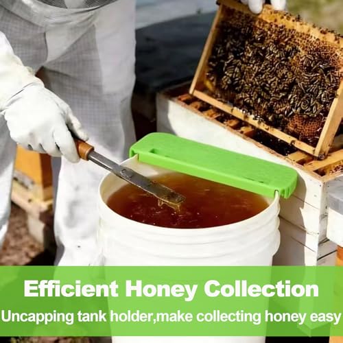 HIMO Square Bucket Honey Uncapping Tank Holder, Suitable for Green Honey Bucket Scraper Tool of 5-Gallon Bucket, Used for Scraping Honey Harvesting Equipment of Propolis Spleen - color: Green-1pc