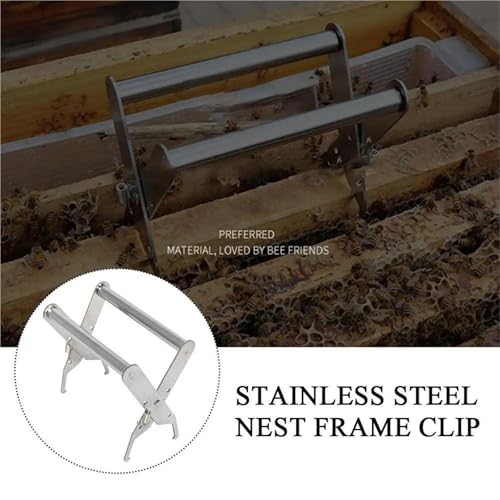Bee Hive Frame Grip 2pcs Bee Hive Frame Holder Capture Frame Grip Beehive Clip Clamp Grasp Beekeeping Accessories Increase Honey Bee Tool Silver for Beekeeeper