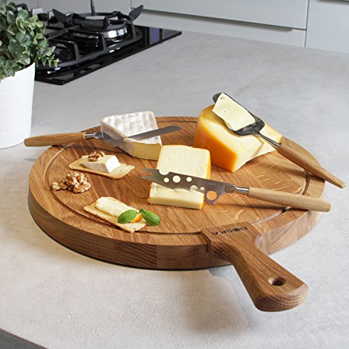 Boska Holland Cheese Knife w. European Oak Wood Handle, Cheesy Blade w. Forked Tip, 10 Year Guarantee, Life Collection - style: Semi Soft Cheesy Knife