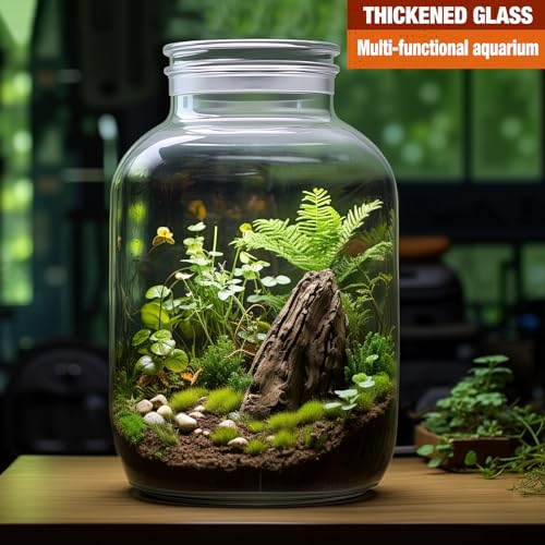 Maxdot Large Glass Jar with Airlock Lid 6.6 Gallon Large Storage Glass Jars Wide Mouth Fermentation Jar with Ropes Fermentation Container Jug for Wine Making - size: 6.6 Gallon, style: Airlock Lid