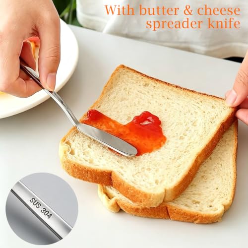 2 Pack Butter & Cheese Slicers Stainless Steel with Extra Spreader Knife | Sharp Blade - color: Silver-3PCS