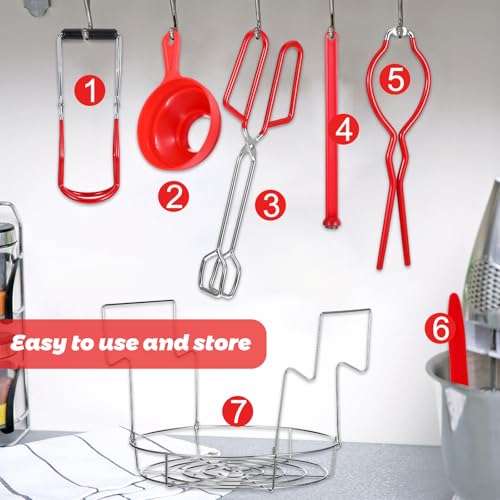 Canning Kits, Canning Supplies Boxed Set, Stainless Steel Set, Jar Lifter, Tongs, Complete Multifunctional Canning Tools, Canning kit includes wide mouth funnel for mason jars