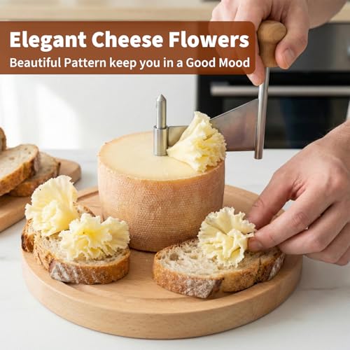 Cheese Curler Intended for Girolle – Stainless Steel Cheese Shaver & Slicer for Tête de Moine for Making Cheese Flowers – Curler Wheel Cutter for Charcuterie Boards & Chocolate (Base NOT Include)