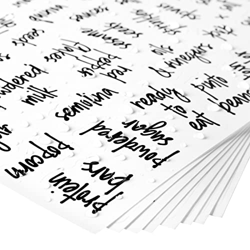 Talented Kitchen Pantry Labels for Containers - 375 PC Clear Vinyl Black Script - Peel & Stick Food Container Labels & Kitchen Pantry Organization Stickers - color: Black Text on Clear Backing